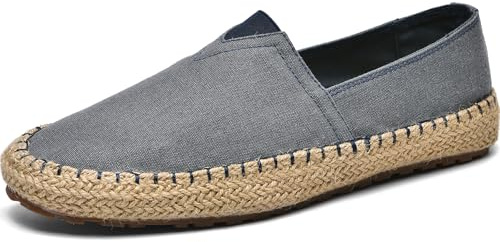 CASMAG Men's Fashion Casual Cloth Flat Shoes Canvas Slip-on Loafers Espadrille Leisure Walking Sneakers Moccasins Boat Shoes
