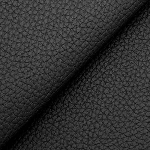 DESHOME Bufalo - Kunstleder meterware Wasserabweisend Anti-Cracking - Stoff Meterware für Sofakissen, Möbelstücke, Stühle Beziehen, Taschen Schwarz 1 Meter
