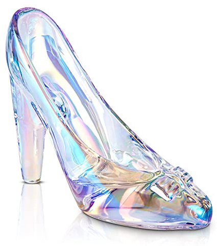 Aschenputtel-Schuhdekoration, Kristall-High-Heels, Schuhe, Ornamente, Glaspantoffeln, Dekoration, Geschenk für Hochzeit, Geburtstag, Halloween, Weihnachten, Party, 13 x 6 x 11 cm, bunt, transparent