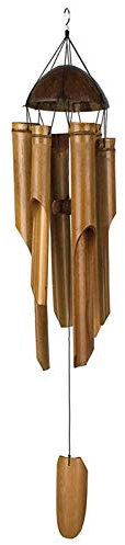 Scacciapensieri in bambù, campana a vento Feng Shui, resistente alle intemperie, in bambù e noce di cocco