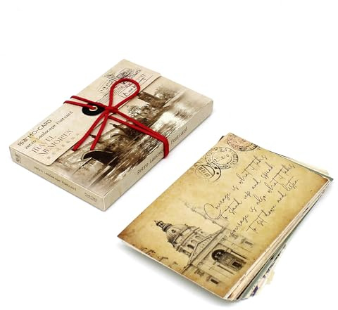 CVHOMEDECO. Vintage Retro Postcards Set Antique Old Greeting Cards Note Message Cardstock Paper Bookmarks for Worth Collecting, Set of 30 PCS