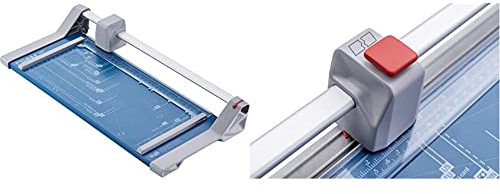 Dahle 507 Schneidemaschine Modell 2020 (8 Blatt Schneidleistung, bis DIN A4) blau & 980 Kreativ-Set (Für Dahle 507 - Modell 2020, 3 Schneideköpfe für Perforation, Falz und Büttenschnitt)
