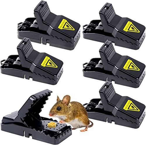 Mausefalle Schlagfalle 6 Stück - robuste Mäusefalle ohne Gift, Wiederverwendbare Tierfalle für Mäuse & Nagetiere, geeignet für Haus, Keller, Garage & Lager