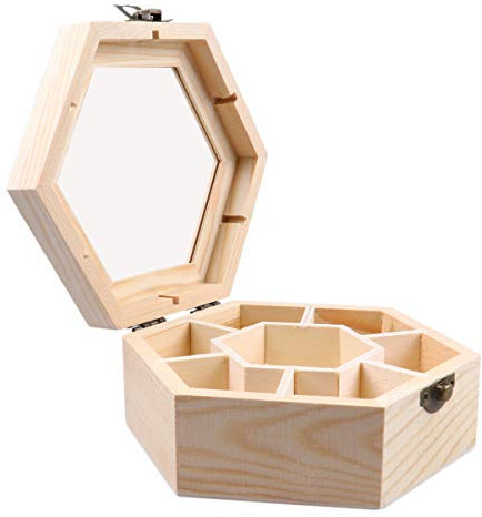 SEWACC Diy Hexagon Jewelry Box Mold Lightweight Handmade Storage Box for Rings Earrings Beads Small Accessories 5.90 X 5.11 X 2.36 in Compact Drawer and Closet Organizer 1 Pack