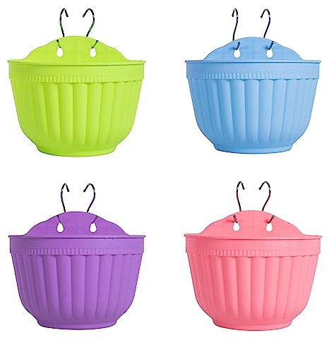 4 vasi da parete in resina colorata da appendere alla parete, in verticale, da giardino, da appendere alla finestra, recinzione per camera da letto, traliccio decorativo moderno