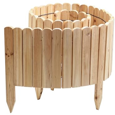 Gartenwelt Riegelsberger Rollborder, natur, längd 203 cm, höjd 45 cm, trästaket, klippkant, trästaket, gran