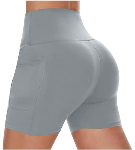 Radlerhose Damen Hohe Taille Kurze High Waist Yogahose Mit Taschen Kurze Sporthose Blickdicht Leggins Für Yoga Gym Fitness Poledance Premium Leggings Weiß Damen
