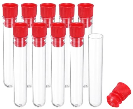 PATIKIL Estuche de Plástico para Almacenamiento de Agujas de Coser de 2.4 Longitud 10 Piezas Tubos Portátiles de Almacenamiento de Agujas de Bordado y Palillos Rojo