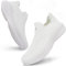 Giniros Zapatillas Slip On Running Hombre Zapatos Deporte Correr Jogging Caminar Bambas Deportivas Hombre Casual Gimnasio Fitness Gym Atlético Trekking Tenis Transpirables Sneakers, Blanco 43EU