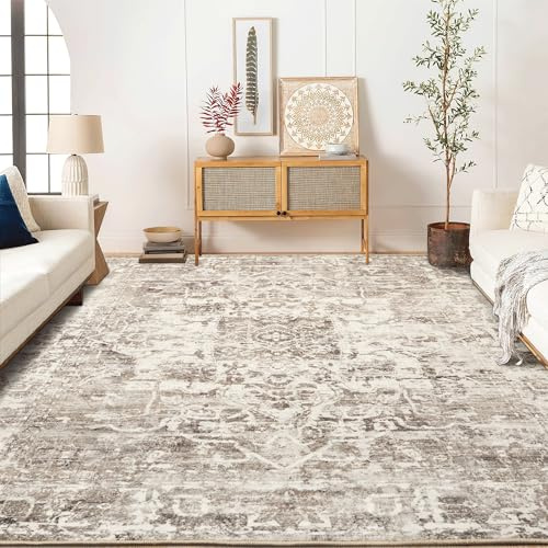 PONY DANCE Alfombra Salon Antideslizante y Lavable con Motivos Geometrico Estampada Alfombra Pelo Corto Pie de Cama Rectangular para Domitorio Pasillo Entrada Casa,200x300cm,Cafe