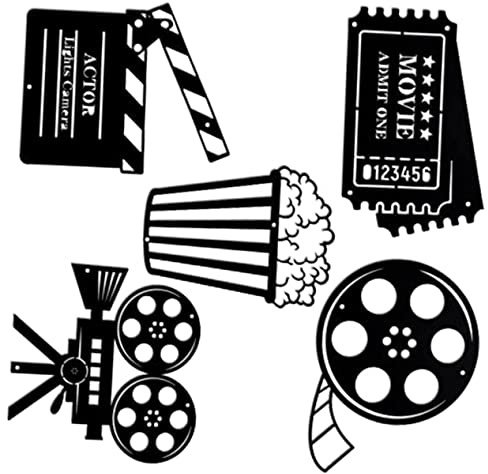 ULDIGI Diseño de Elementos de Cine en Sala 5 Letreros de Pared para Decoración de Cine de Hierro Negro para Habitación Única y Chic