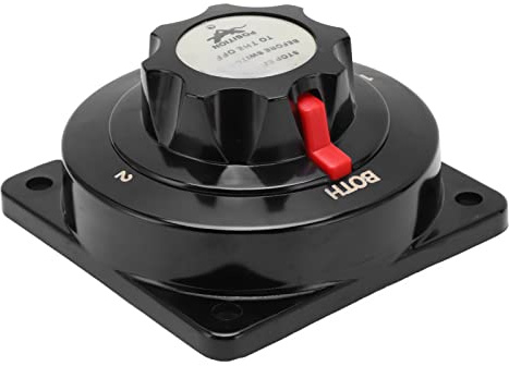 Schwarz 4-Positionen-Batterieschalter 250 A Batteriewahlschalter DC6-32 V für Wohnmobil-Yacht Ersatzteile für Boot-Yacht ABS-Batteriewahlschalter für Boot-Yacht-Serie