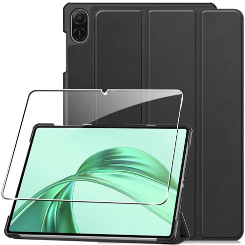 Hülle für Honor Pad X8a 11 2024 Tablette Case Cover+1 Stücks Schutzglas Schutzfolie -Schwarz