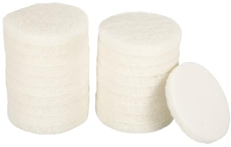 sourcing map 20pcs Scrubber Scouring Pads 450 Grits 3 Inch Drill Power Brush Hoop and Loop Surface Conditioning Disc Drill Scuffing Disc Scrub Pads for Home Kitchen Cleaning, White