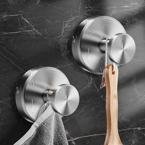 MANICAF Handtuchhalter ohne Bohren im 2er Set - Edelstahl Saugnapf Haken Extra-stark, Rostfrei, ideal als Handtuchhaken für Bad & Küche - Hochwertige Wandhaken Saugnäpfe mit haken