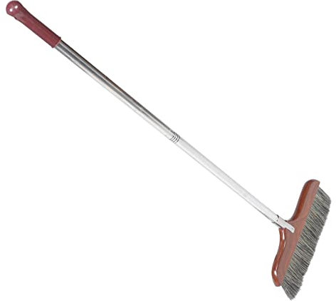 WATIIFUFU Long Handle Floor Broom Soft Bristle Stainless Steel Rod 90cm Anti-static Sweeping Brush for Indoor Outdoor Cleaning Kitchen and Home Use