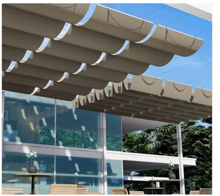 HOFUNTRE Outdoor Einziehbare Welle Sonnensegel，Einziehbar Veranda Segel，einziehbare Welle Sonnensegel，Wirksamer Sonnenschutz, Komfortables Outdoor-Erlebnis, Feine Verarbeitung(W:1.1m/3.6ft*L:5m/16.5ft