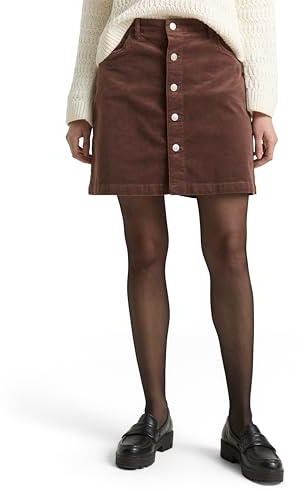 TOM TAILOR Denim minikjol för kvinnor, 38824 – Mjuk chokladbrun, S