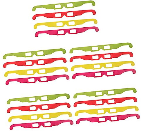 NUOBESTY 20pièces Lunettes Carton Lot de Lunettes De Cinéma Anaglyphes Plates pour Films Et Photos