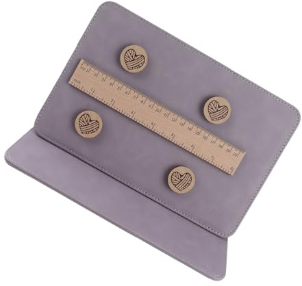 Fafeicy Magnetisk Stickning och Tvärsömmönster Hållare Justerbart Diagram med Markörskivor för Räknade Sömmarprojekt (Violett)