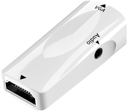 CHAKAE Adaptateur compact HDTV vers VGA avec câble de 3,5 mm pour Chromebooks projecteurs et écrans améliore les performances des signaux HDMI vers VGA
