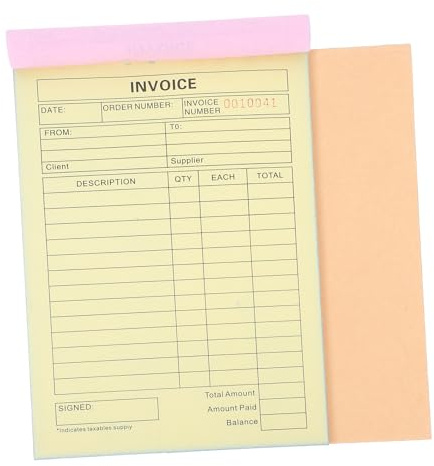 UTHCLO 2Pcs Triple Copy Invoice Book Self Duplicating Receipt Books with Board Order Book for Small Business Restaurants Photographers Florists Handicrafts and Order Management