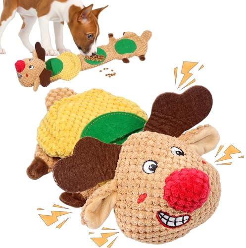 Intelligensleksak för hundar, pipande leksak hund, snuffelleksak hund, hundleksak snusdjur, interaktiv hundleksak med pusselleksaker för små, medelstora och stora hundar (A)