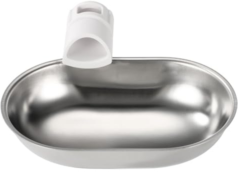 Intelligenter Wasserbrunnen Haustiere, Edelstahl Automatischer Wasserspender Haustiere Abwassertrennung Fütterungs Schüssel für YSJ250424US Katzen Hunde (Silber)