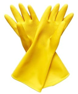 NovatoStar 10 Pairs Large Rubber Gloves, Yellow Heavy Duty Rubber Gloves for Cleaning with Non-Slip Grip, Durable Waterproof Design for Kitchen, Bathroom & Multipurpose