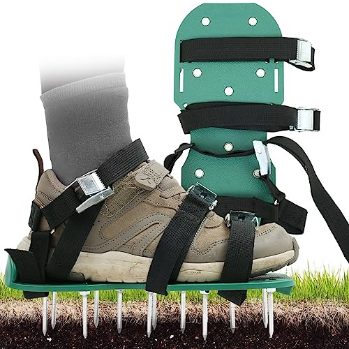 Zapatos de aireador de césped, zapatos profesionales para airear césped, zapatos de uñas, aireadores de césped, zapatos de jardín con cierre de , correas ajustables, zapatos reutilizables