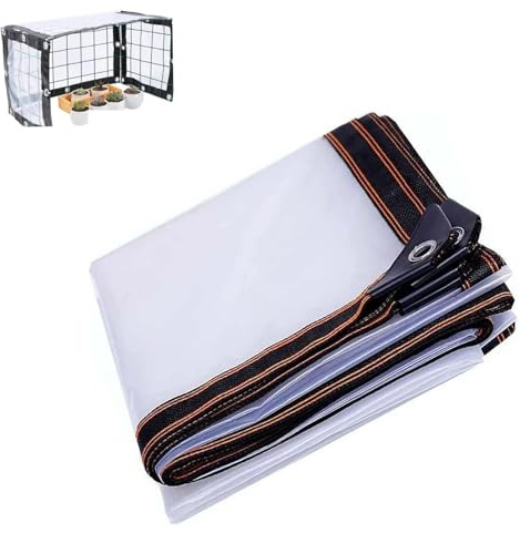 Clear Tarp Waterproof,3 * 7 FT,Clear Vinyl Tarp with Grommets,Transparent Waterproof Tarpaulin for Covering Henhouse Porch Canopy Plant Camping Chicken Coop
