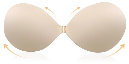 HMCEY Reggiseno Invisibile Push Up,Reggiseno Silicone Adesivo,Coppe Adesive Seno Riutilizzabili,Coppette in Silicone per Seno,Sticky Bra,Adhesive Bra per Abito da Sposa,Appiccicosi,Costume-D