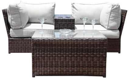 Fully Assembled 2 Outdoor Rattan Seating Group with Cushions