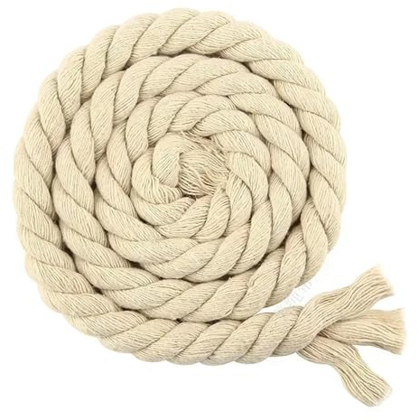Baumwollkordel, 3 Strands Braided Cotton Rope Beige 12mm X 2m For DIY Craft Sewing Garden Decoration