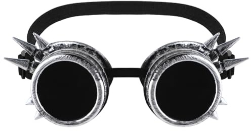 XGOPTS Steampunk Brille Gothic Cyberpunk Schutzbrille Party-Cowboybrillen mit Dornen Unisex Punk Schutzbrille für Halloween Partys Kostüme