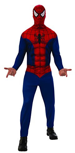 RUBIE'S SPIDER-MAN - Marvel officiel - Déguisement ADULTE classique Spider-Man. Taille XL.Costume Adulte avec combinaison et cagoule Halloween
