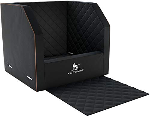Knuffelwuff Cargo Hundebox Auto Hunde Autositz Hundetransportbox Transportbox Hund Vordersitz 45 x 45 x 30cm Schwarz
