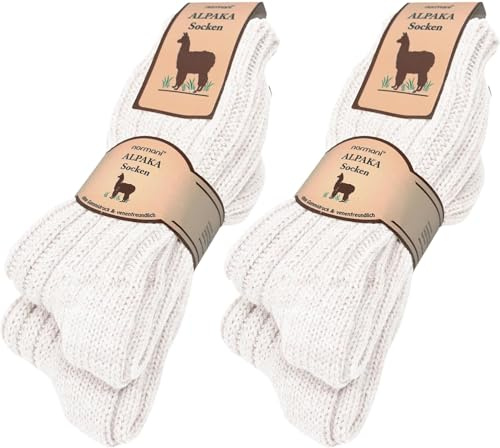 normani 4 Paar sehr dicke flauschige warme Alpaka Socken - mit Alpakawolle