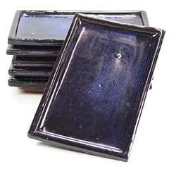 Planeta HUERTO | Plato Cerámico Rectangular Azul para Bonsáis - Elegante Plato de Cerámica Azul para el Cultivo de Bonsáis, Ideal para la Decoración y Cuidado de Plantas