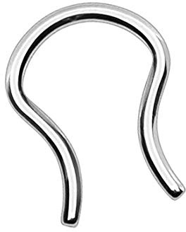 Taffstyle Piercing Fake Ring Retainer Hufeisen Septum Tragus Helix Nase Lippe Ohr Clip Nasenring Nasenpiercing Horseshoe Ohrpiercing Silber 1,2mm