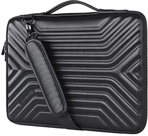 DOMISO 17-17.3 Inch Laptop Sleeve Case with Strap,Shockproof Waterproof Laptop Protective Carry Case for Dell, HP, Acer, MSI, Lenovo,Black