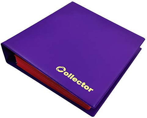 Collector Münz-Sammelalbum für 300 Verschiedene Münzen-Größen, von Großen bis Kleinen Münzen - mit Seiten und Roten Trennblättern + Index - Pastellviolett Münzalbum