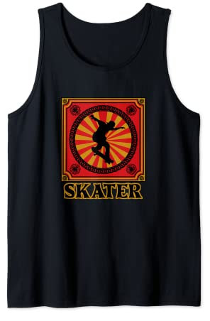 Traditional Skating Skateboard Waveboard Longboard Skater Tank Top