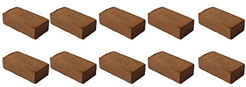 10x Novatool Kokosziegel Humusziegel Kokoserde Blumenerde Zimmerpflanzen 80 Liter 650g 20x5,5x10cm Gartenerde Kokosziegel fein Quelltabletten Kokos Steu und Substrate Kokosblumenerde Pflanzenerde