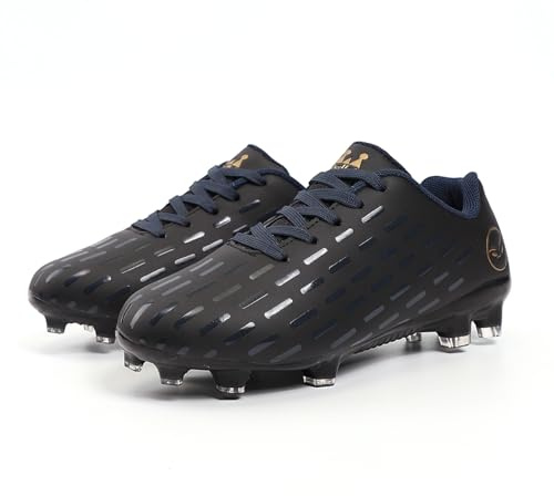 YHLLZY Boys Football Boots Kids Girls FG/AG Soccer Athletics Sport Shoes Training Running Shoes Teenager Sneakers Black 6UK