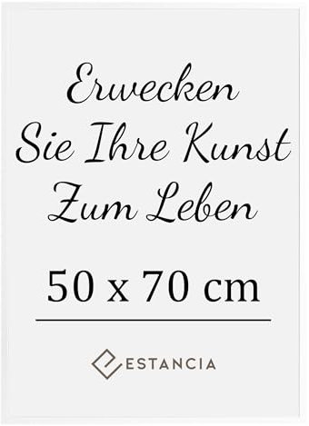 Estancia Weißer Bilderrahmen aus Kiefernholz 50x70 cm mit Bruchsicherem Acrylglas | Moderner 50 x 70 cm Holzbilderrahmen