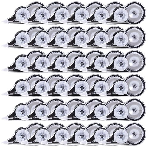 36er Korrekturroller, 12m x 5mm Korrekturbänder Set Mini Korrekturmaus Correction Tape mit Schutzkappe für Kinder Schüler Büro Zuhause (Schwarz)