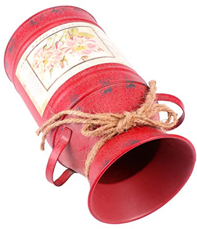 MAGICLULU Retro Handgefertigter Blumen-eisenkübel in Kesselform Rostrote Deko-vase Und Garteneimer Vielseitiger Pflanzenkübel Für Haus Büro Und Blumengeschäft Robuster Pflanztopf Aus Verzink