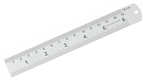 AARNAV Stainless Steel Metal Shatterproof Straight Edge Metric Ruler Ideal for Sewing 15cm, 30cm, 45cm Metal Rulers (15cm SS Ruler)