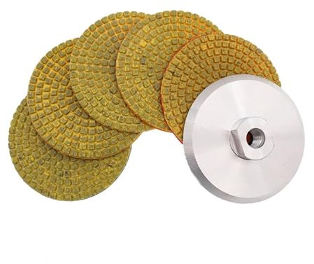LCKDY 6PCS Super 4 Zoll Diamant Polieren Pad Kupfer Bond Nass Schleifen Disc for Granit Marmor Beton Boden Mit unterstützung Pad wanglan (Color : Combon A, Size : Mix 5 Grits_6 PCS_4 INCHES)